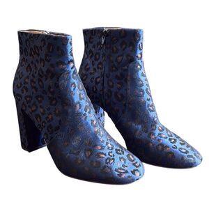 Banana Republic Blue Ankle Boots with Chunky Heel